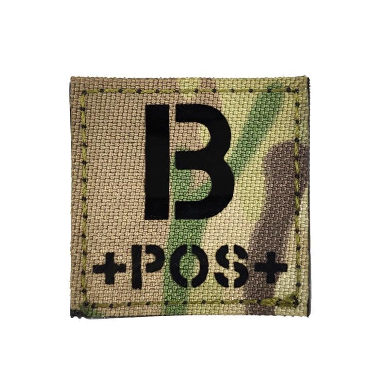 Insigne groupe sanguin B+ Positif MC multicam airsoft Velcro laser militaire