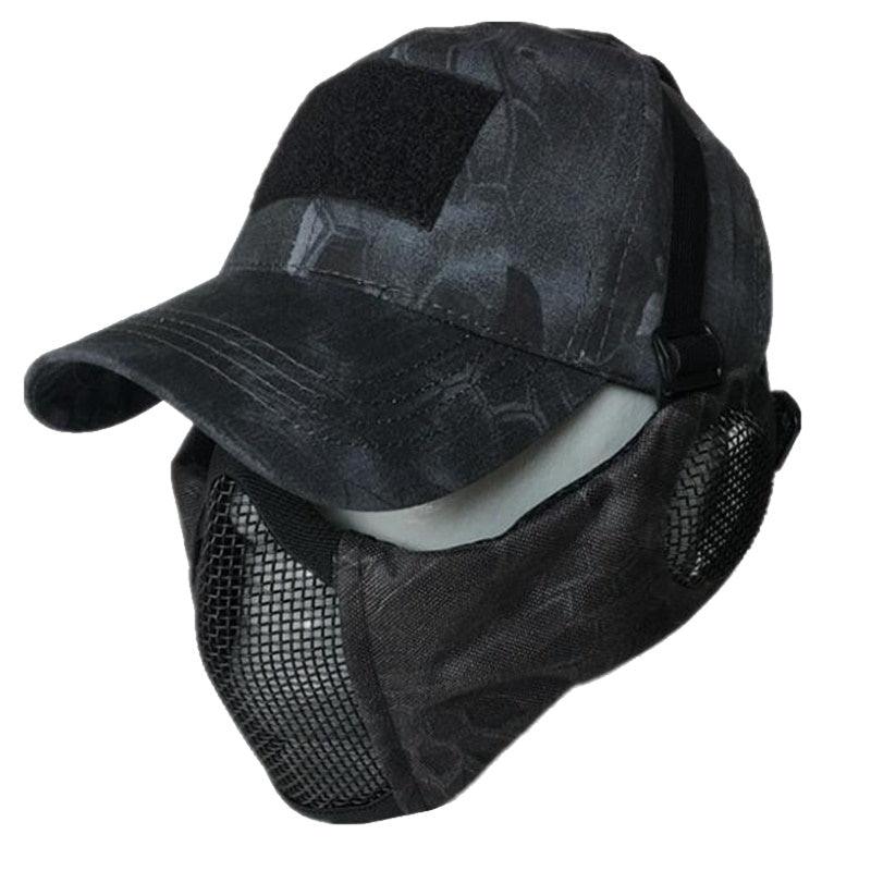 Casquette et Stalker TYP Phyton Camouflage Noir masque protection maille et protection oreille 800 FPS masque protection bouche airsoft rembourré protection tactique homme femme accessoire bas visage Airsoft, Ubas