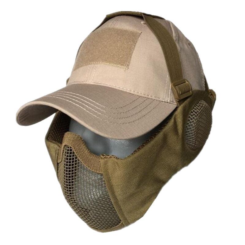 Casquette et Stalker SG Marron CB coyote brown masque protection maille et protection oreille 800 FPS masque protection bouche airsoft rembourré protection tactique homme femme accessoire bas visage Airsoft, Ubas