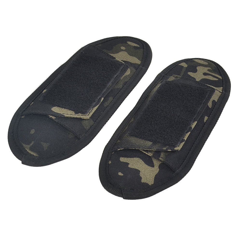 Épaulettes MCBK pour gilet tactique militaire Nylon mousse pour épaules gilet airsoft épaulières mousse Velcro Multicam Black camouflage Kit doux pour gilet de combat remplacement équipement Airsoft renfort épaules