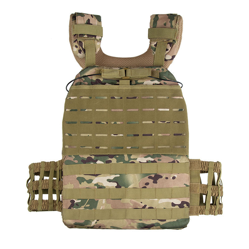 QHIU Plaque Gilet Tactique Camouflage Militaire Gilet Assaut Combat  Protection Molle Veste pour Airsoft Paintball CS Sports de Plein air