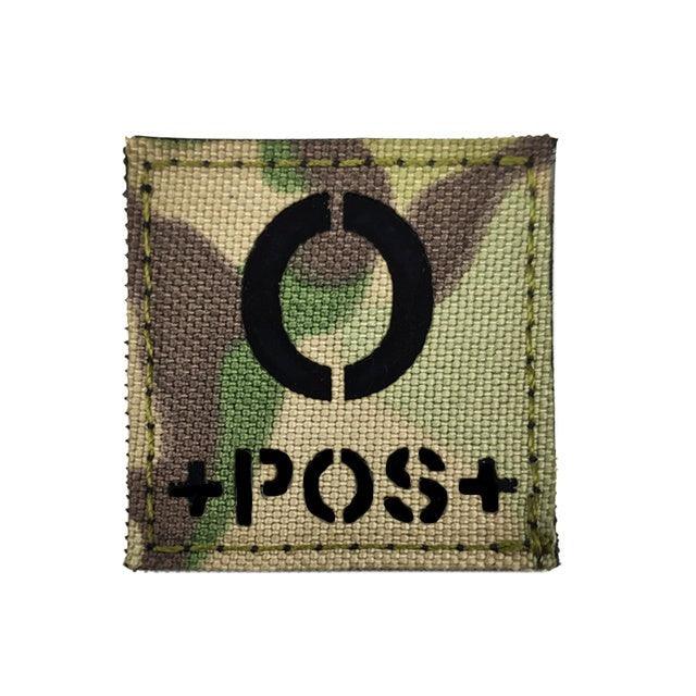 Insigne groupe sanguin O+ Positif MC multicam airsoft Velcro laser militaire