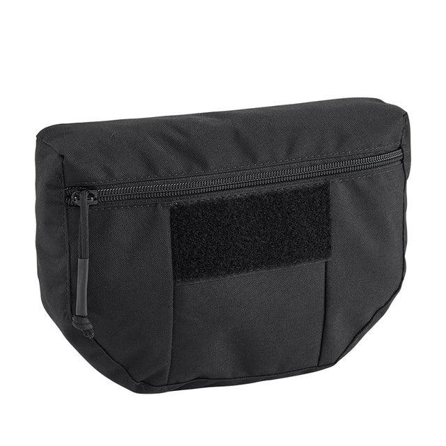 Pochette basculante Noir pochette tactique velcro poche à zip velcro trousse abdominale militaire 500D Airsoft drop down pouch