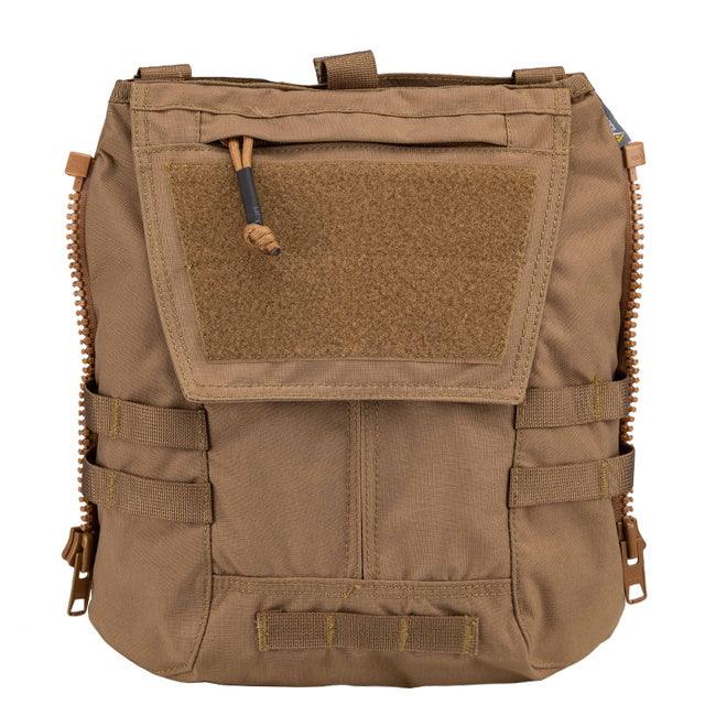 Panneau zippée de stockage Idogear CB poche stockage compartiments pour arrière gilet militaire repro coyote brown marron foncé Airsoft