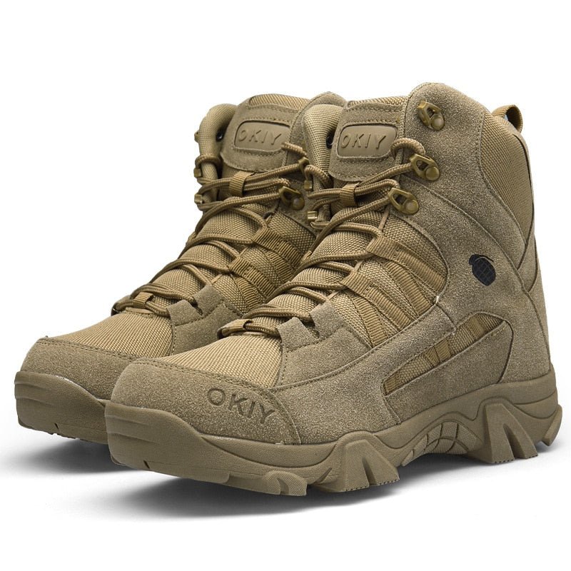 KINROCO Botte Militaire Homme Chaussure Tactique Cuir Bottes De Combat Respirantes Brodequins De Randonnée High Top à Lacets(Size:39 EU,Color:Khaki KINROCO Botte Militaire Homme Chaussure Tactique Cuir Bottes De Combat Respirantes Brodequins De Randonnée High Top à Lacets(Size:39 EU,Color:Khaki