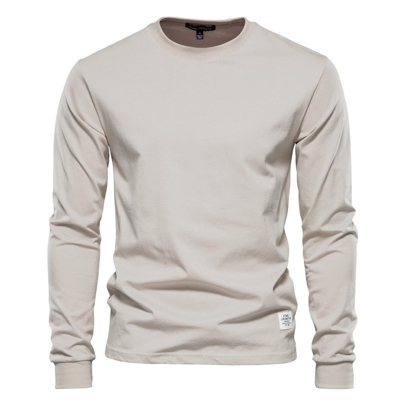 T-Shirt Militaire à Manches Longues Blanc Cassé