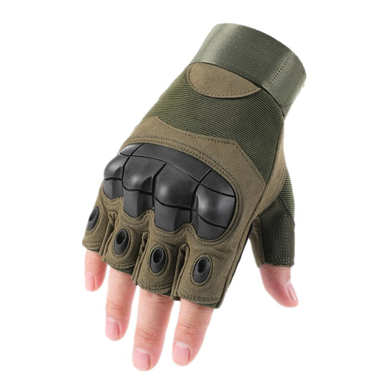 Gant Militaire Demi Doigt Vert