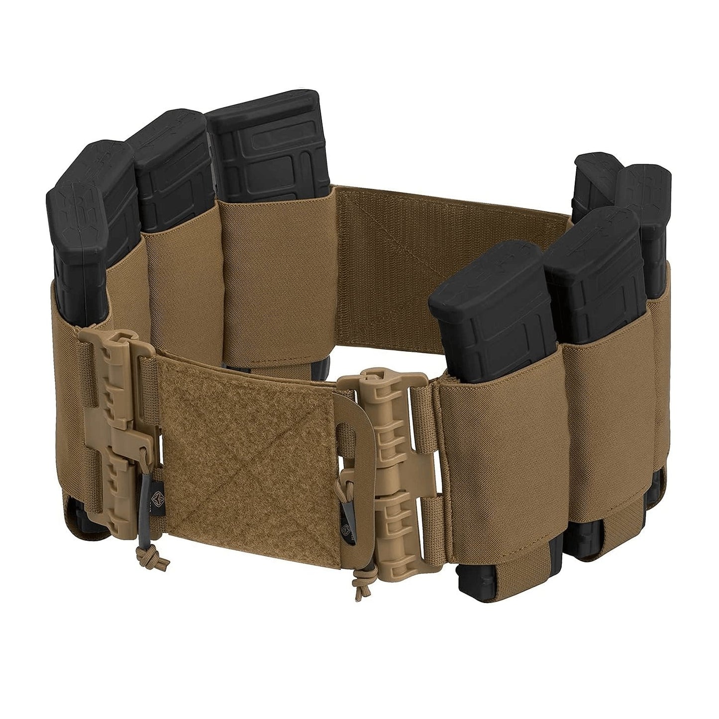 Cummerbund porte-chargeur CB coyote brown marron foncé tactique militaire Cummerbund 2 en 1 pour gilet tactique de combat porte 8 chargeurs Krydex équipement Airsoft