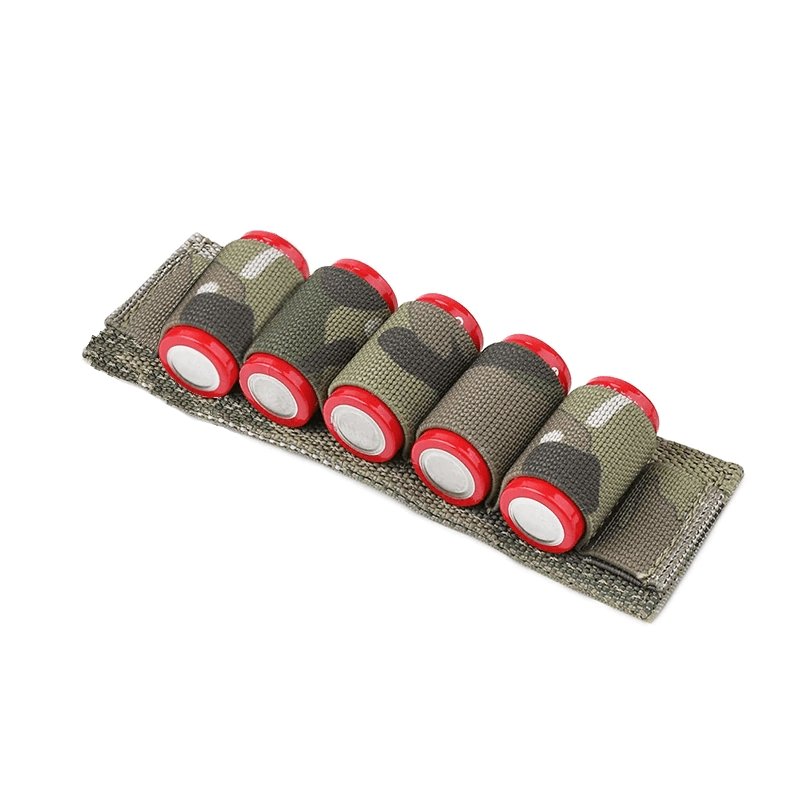 Poche batteries étui piles tactique élastique MC multicam camouflage 7 emplacements militaire velcro stockage Airsoft