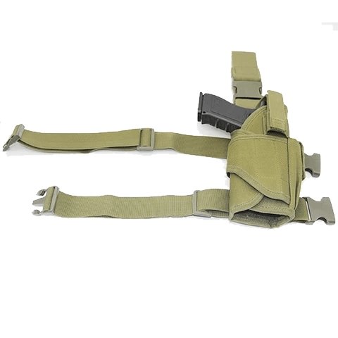 Holster de cuisse droitier universel vert pour réplique airsoft