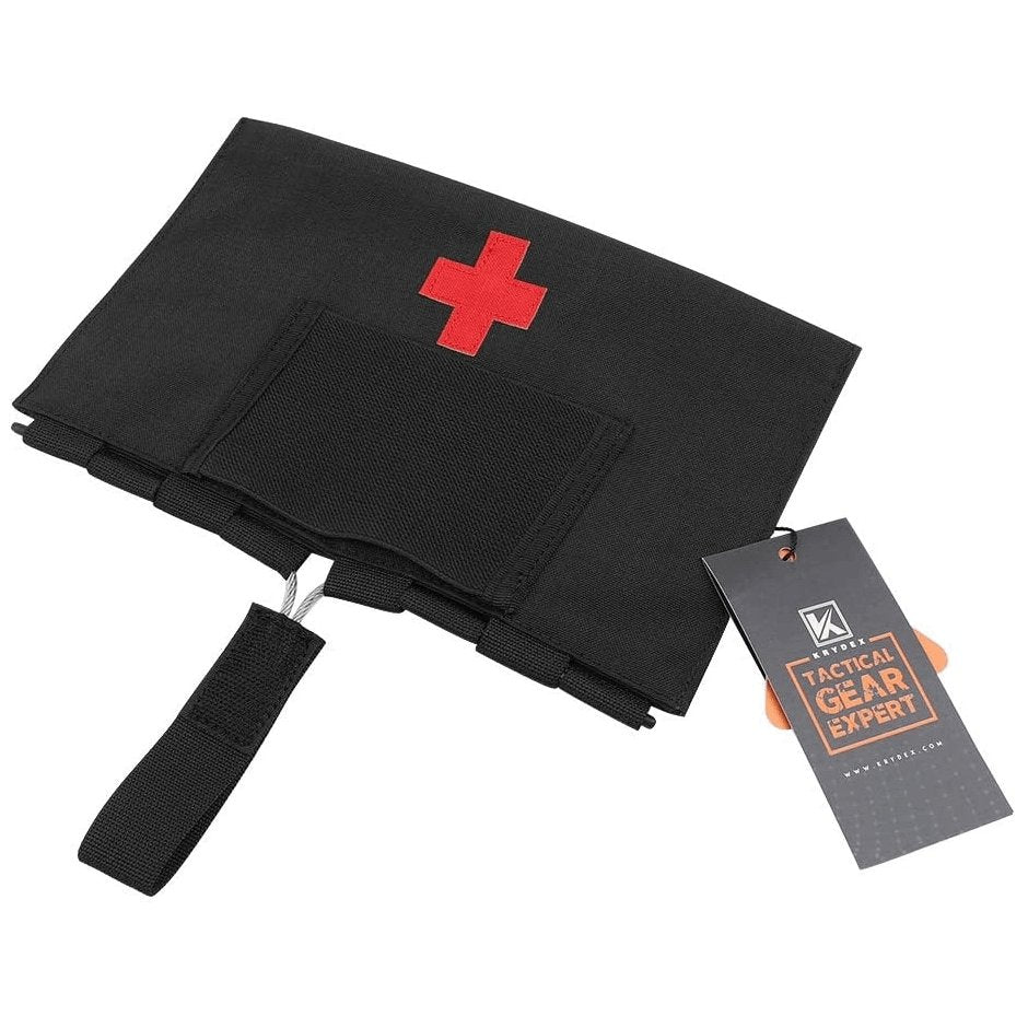 Pochette médical utilitaire IFAK medic pouch de combat militaire ouverture rapide tactique cordura Noir Airsoft