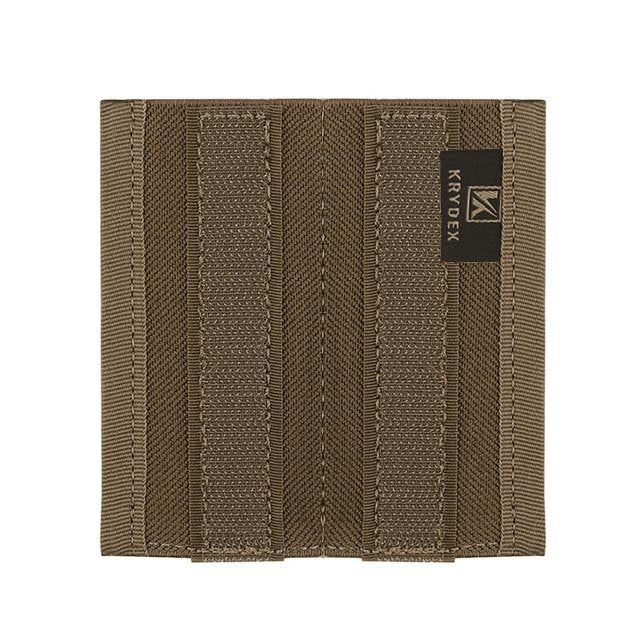 Porte chargeur double pistolet 9mm tissus Nylon CB coyote brown marron foncé Velcro pour chest rig MK3 MK4 D3CRM pistol pistomet gun glock Airsoft