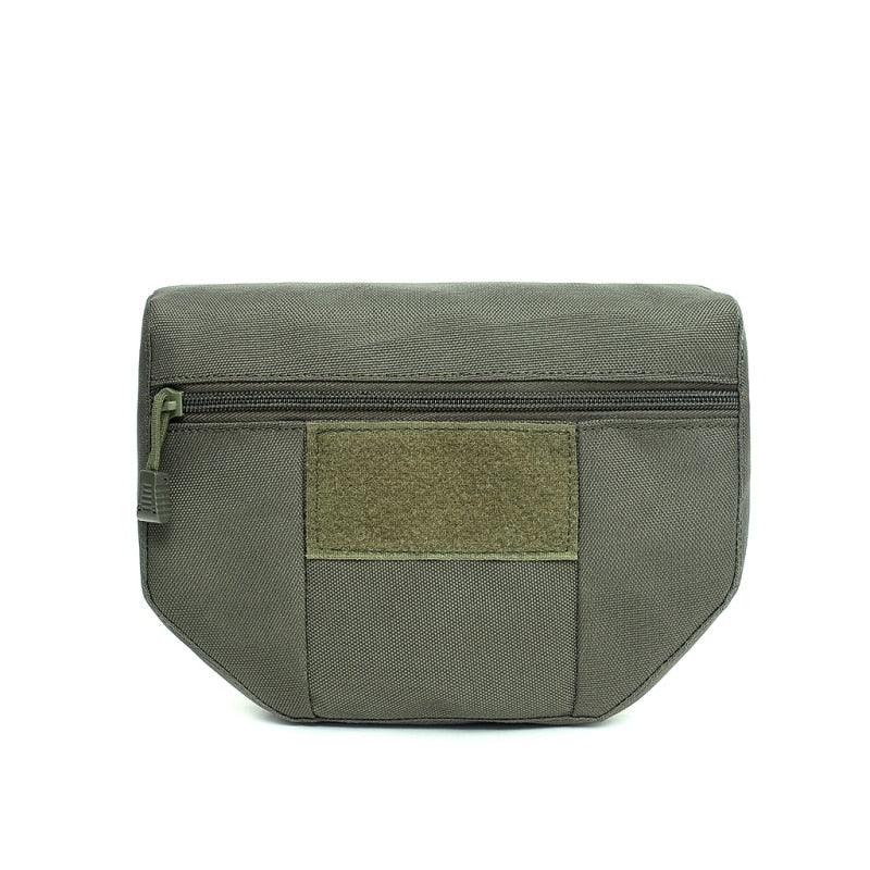 Pochette basculante Vert pochette tactique velcro pour gilet plaque poche à zip velcro pour plate carrier trousse abdominale militaire Nylon 500D Airsoft drop down pouch