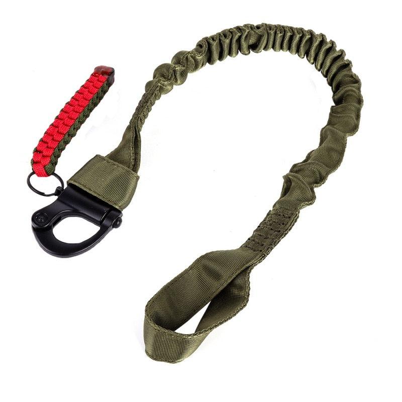 Sangle de sécurité escalade AG vert foncé avec boucle en fer sangle décorative bandoulière pour ceinturon militaire tactique sangle avec crochet réaliste accessoire airsoft élingue