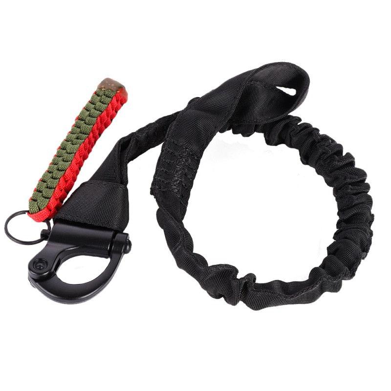 Sangle de sécurité escalade Noir avec boucle en fer sangle décorative bandoulière pour ceinturon militaire tactique sangle avec crochet réaliste accessoire airsoft élingue