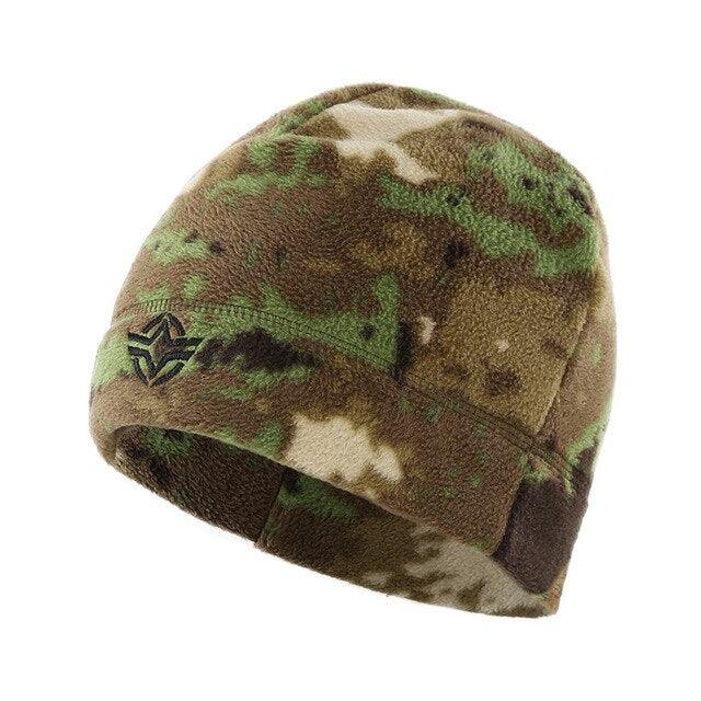 Bonnet chauffant WLD woodland camouflage Esdy tactique pour l'airsoft bonnet militaire polyester hiver froid homme femme bonnet simple accessoire Airsoft