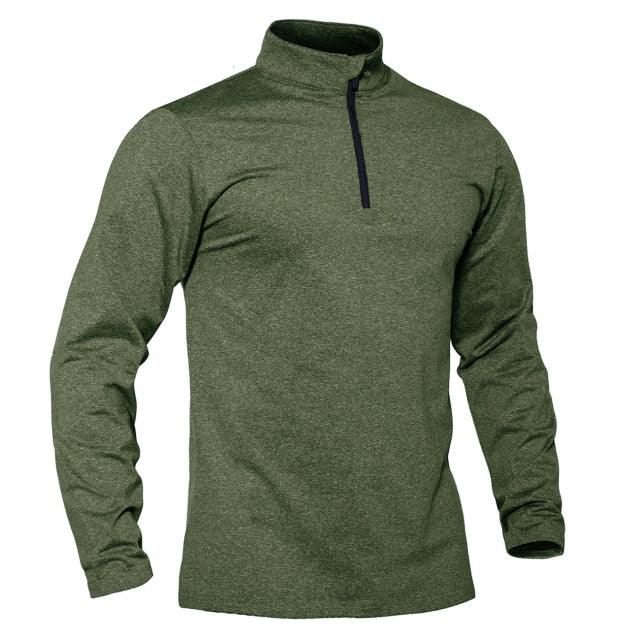 Pull thermique Polyester pull chaud Vert AG Army Green vert foncé Pull zip zippé pour homme haut militaire tactique vêtement XS S M L XL XXL