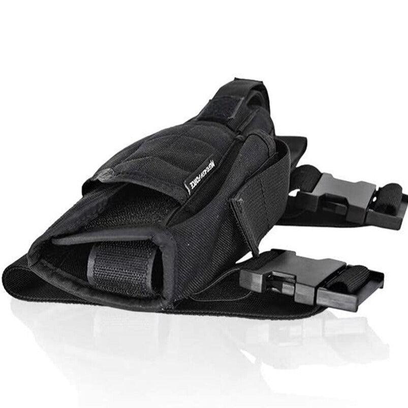 Holster de cuisse ajustable universel Noir Mgflashforce pour jambe holster Nylon tissu boucles attaches pour réplique de poing Airsoft