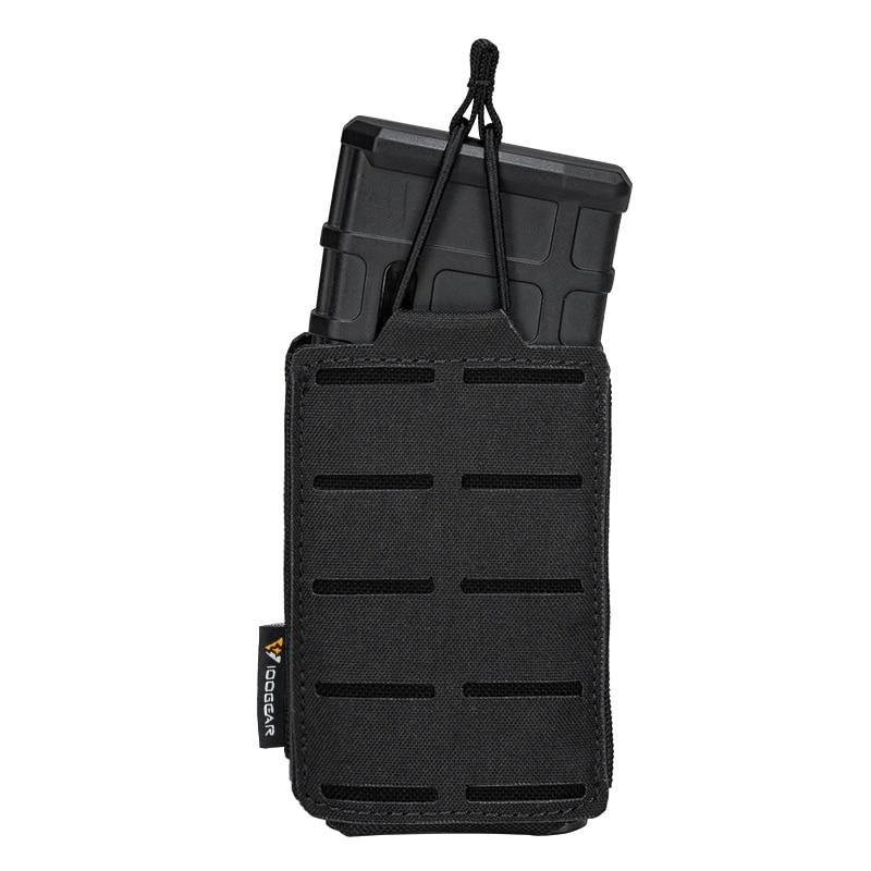 Porte chargeur 5.56 tactique militaire porte chargeurs Noir tissus MOLLE découpe laser porte chargeur avec élastique de rétention pour chargeur réplique arme Airsoft
