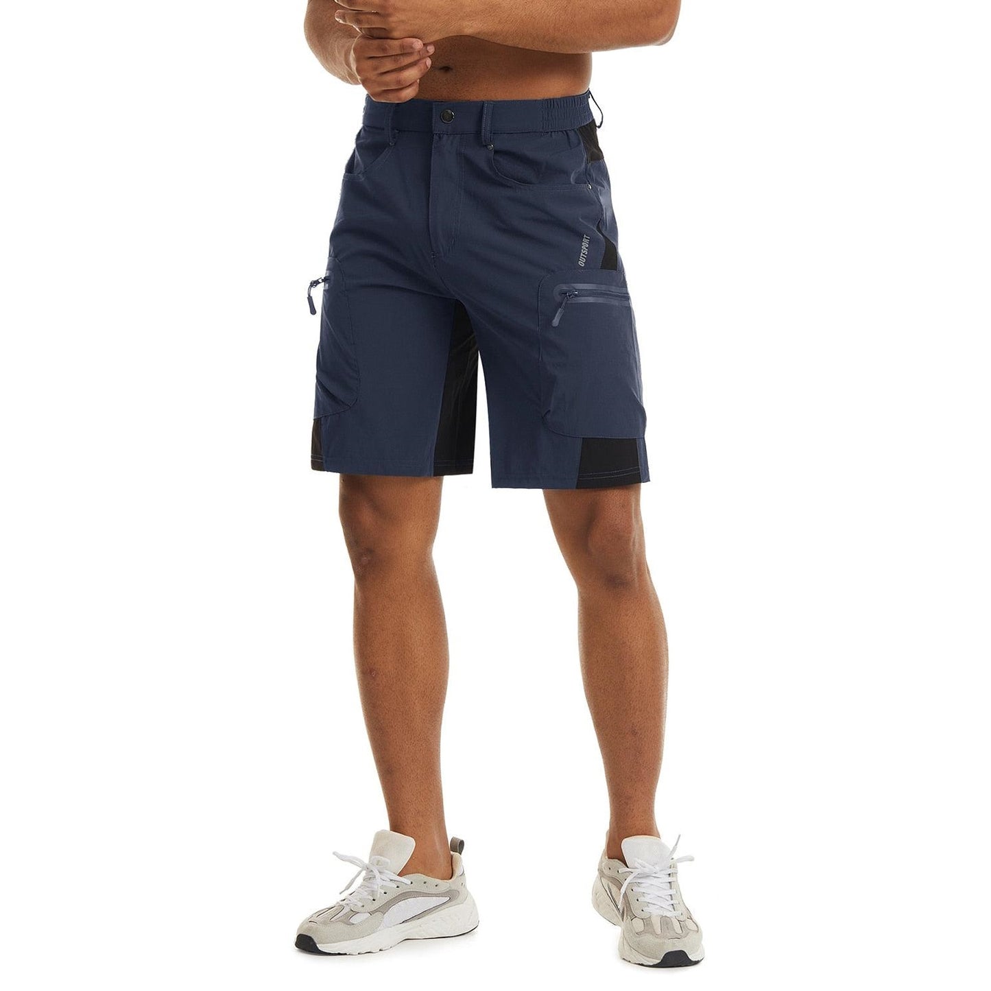 Short de combat décontracté Navy Bleu foncé short tactique militaire homme Nylon Spandex 5 poches Airsoft