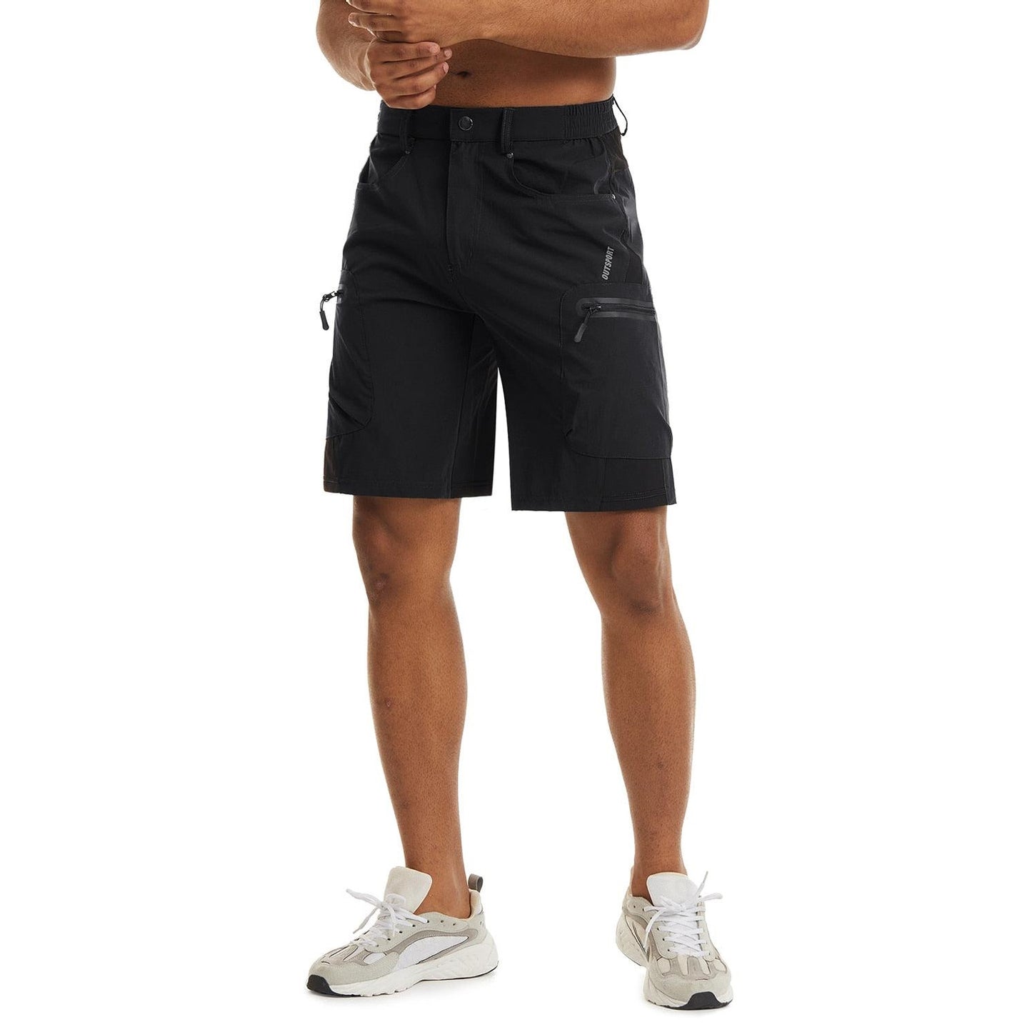 Short de combat décontracté Noir short tactique militaire homme Nylon Spandex 5 poches Airsoft
