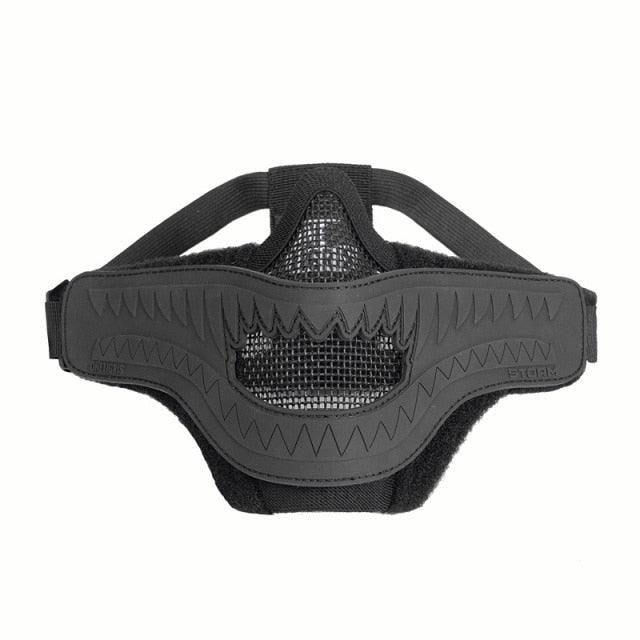 Masque One tigris grillagé requin gris storm airsoft stalker protection en maille masque tactique protection facial bas visage bouche militaire Airsoft