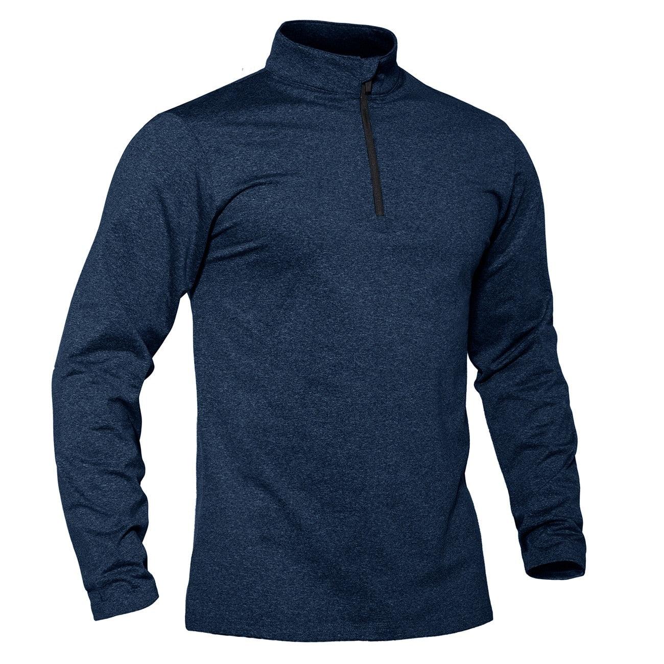 Pull thermique Polyester pull chaud bleu foncé Navy Pull zip zippé pour homme haut militaire tactique vêtement XS S M L XL XXL