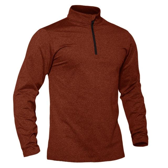 Pull thermique Polyester pull chaud Orange foncé rouge Pull zip zippé pour homme haut militaire tactique vêtement XS S M L XL XXL