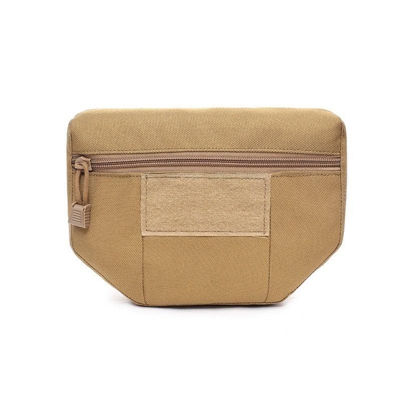 Pochette basculante Marron pochette tactique velcro pour gilet plaque poche à zip velcro pour plate carrier trousse abdominale militaire Nylon 500D Airsoft drop down pouch