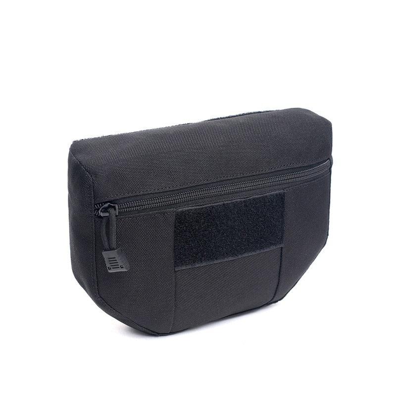 Pochette basculante Noir pochette tactique velcro pour gilet plaque poche à zip velcro pour plate carrier trousse abdominale militaire Nylon 500D Airsoft drop down pouch