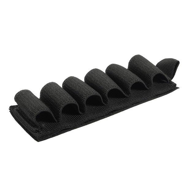 Porte 6 cartouches Velcro pour munitions fusil calibre 12 porte chevrotine Noir élastique Nylon Airsoft cartouchière chasse