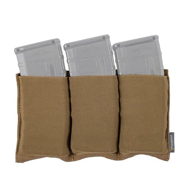 Porte chargeur triple 5.56 CB marron coyote MOLLE tactique militaire porte chargeur tissus Nylon pour magazines chargeurs de réplique Airsoft