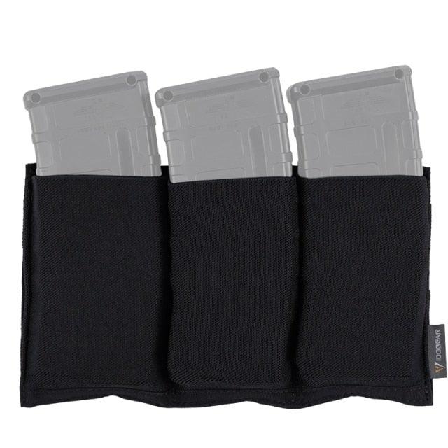 Porte chargeur triple 5.56 Noir MOLLE tactique militaire porte chargeur tissus Nylon pour magazines chargeurs de réplique Airsoft