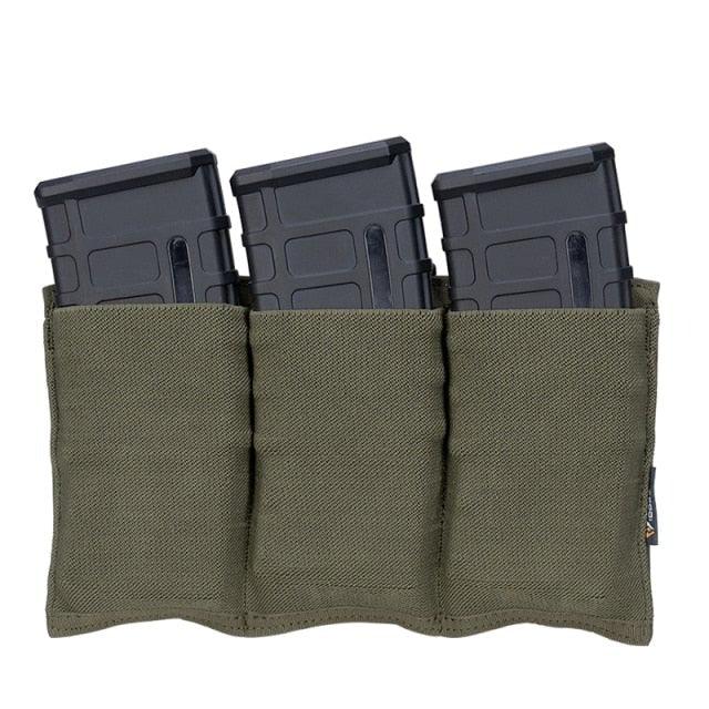 Porte chargeur triple 5.56 RG vert foncé MOLLE tactique militaire porte chargeur tissus Nylon pour magazines chargeurs de réplique Airsoft