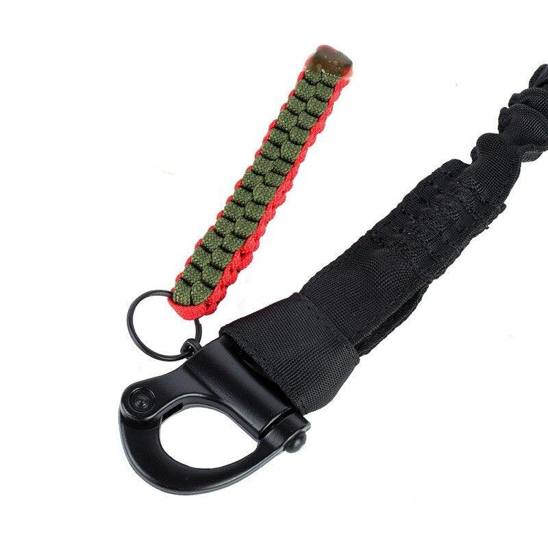 Sangle de sécurité escalade Noir avec boucle en fer sangle décorative bandoulière pour ceinturon militaire tactique sangle avec crochet réaliste accessoire airsoft élingue