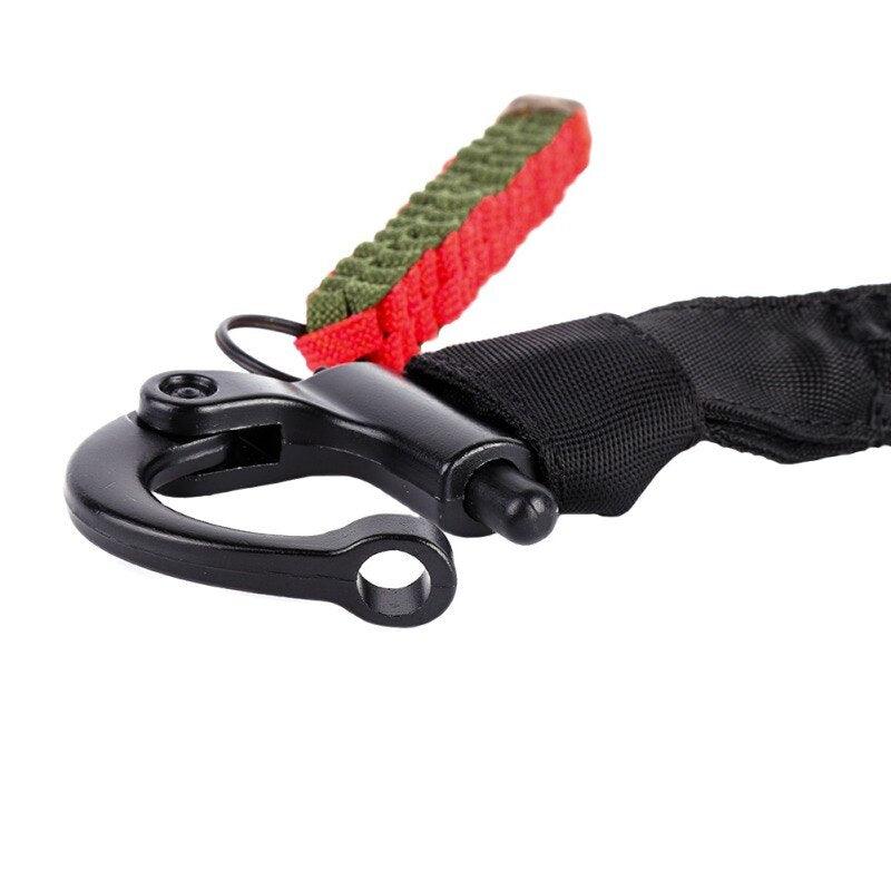 Sangle de sécurité escalade Noir avec boucle en fer sangle décorative bandoulière pour ceinturon militaire tactique sangle avec crochet réaliste accessoire airsoft élingue