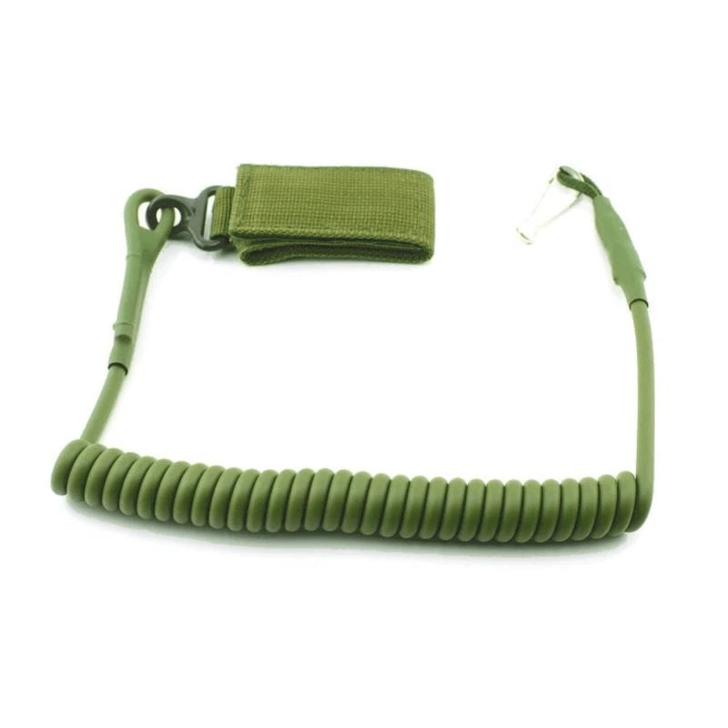 Sangle à ressort extensible élastique AG vert pour réplique de poing airsoft ou talkie walkie radio sangle court 1 point pistolet gun militaire Airsoft dragonne de combat