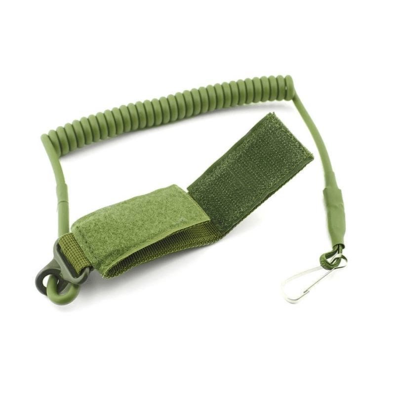 Sangle à ressort extensible élastique AG vert pour réplique de poing airsoft ou talkie walkie radio sangle court 1 point pistolet gun militaire Airsoft dragonne de combat
