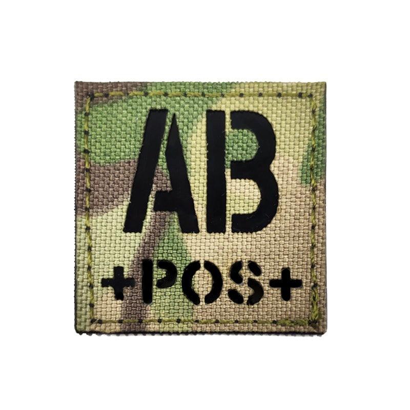 Insigne groupe sanguin AB+ Positif MC multicam airsoft Velcro laser militaire