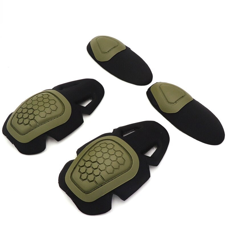 Genouillère + coudières E4 G2 G3 G4 de protection Vert TAN TPU Airsoft paire de protection articulation militaire tactique paire coque kit renforcés mousse EVA et TPU G4 coudières genouillères homme femme Airsoft