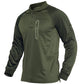 Polo manches longues militaire Vert Foncé RG ranger green pour hommes avec poche zippée coupe regular vêtement tactique