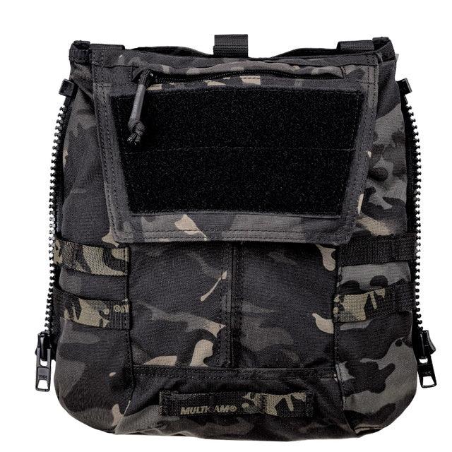 Panneau zippée de stockage Idogear MCBK multicam black camouflage camo poche stockage compartiments pour arrière gilet militaire repro Airsoft