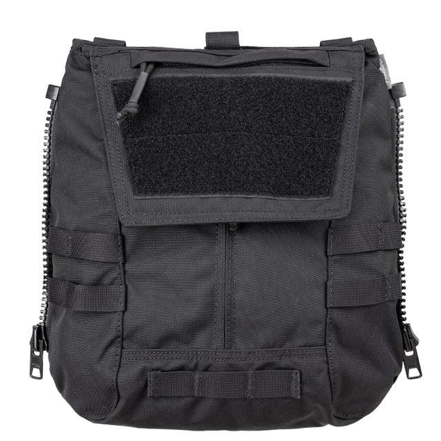 Panneau zippée de stockage Idogear Noir poche stockage compartiments pour arrière gilet militaire repro Airsoft