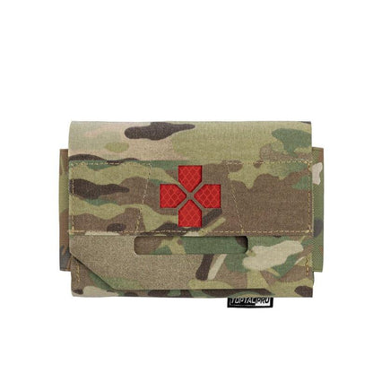 Poche medic micro trauma kit MOLLE TOPTACPRO avec croix rouge médicale MC Multicam camouflage trousse de secours militaire gendarme policier Airsoft