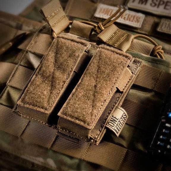 Porte chargeur molle CB coyote brown marron double compartiments 9mm pistol pistolet gun glock double molle onetigris Airsoft