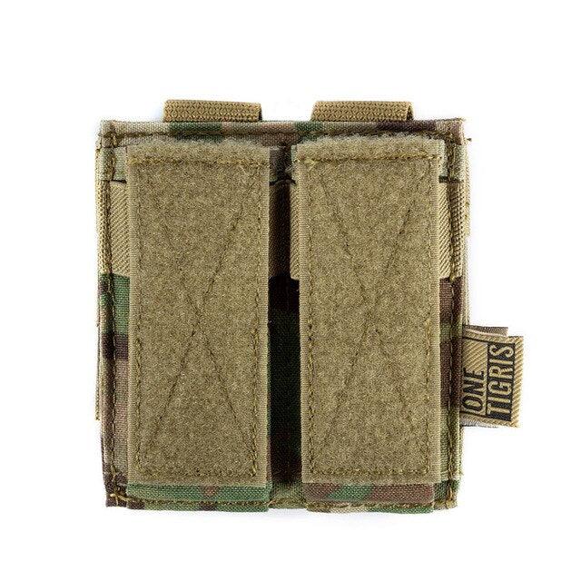 Porte chargeur molle MC camo camouflage double compartiments 9mm pistol pistolet gun glock double molle onetigris Airsoft