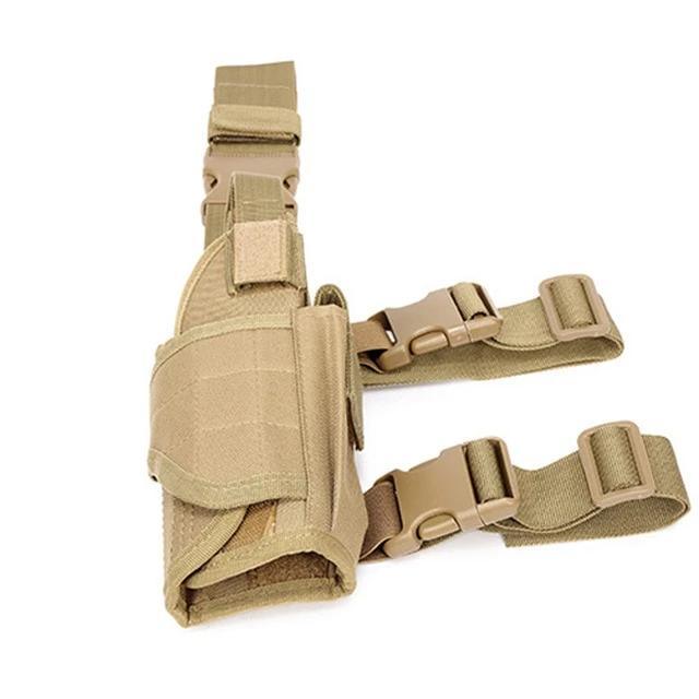 Holster de cuisse droitier universel kaki pour réplique airsoft