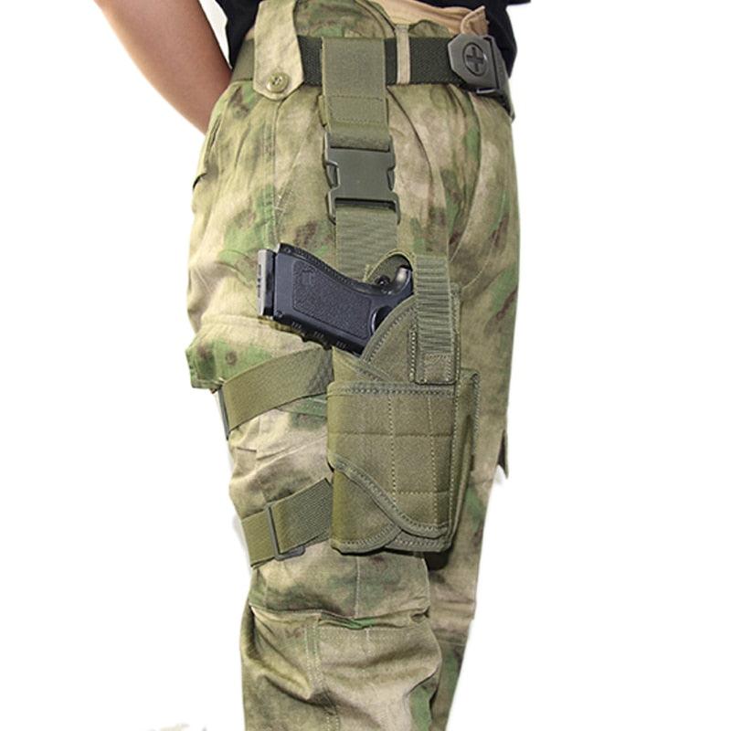 Holster de cuisse droitier universel vert pour réplique airsoft