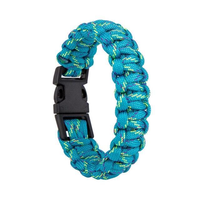 Bracelet survie paracorde corde résistance Bleu Ciel militaire attache clip Airsoft bracelet survivalisme Noeux 3 mètres de long bracelet militaire tactique Homme Femme Airsoft