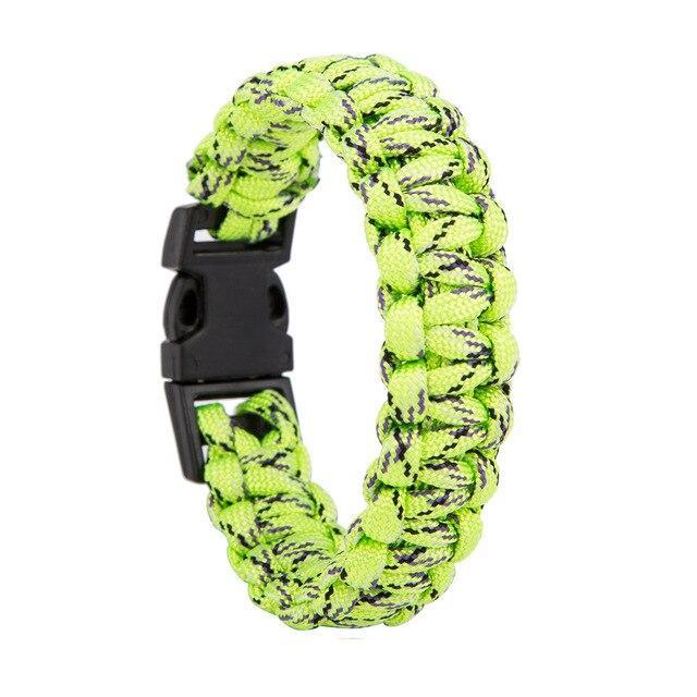 Bracelet survie paracorde corde résistance Jaune fluoresçant militaire attache clip Airsoft bracelet survivalisme Noeux 3 mètres de long bracelet militaire tactique Homme Femme Airsoft